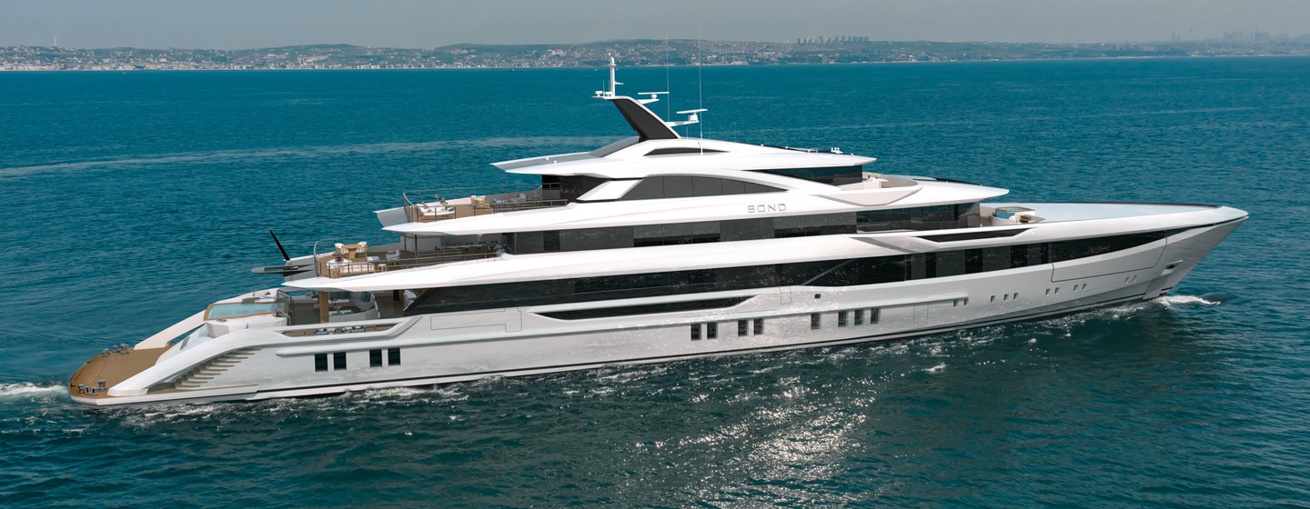 Bilgin superyacht Project Bond under way 