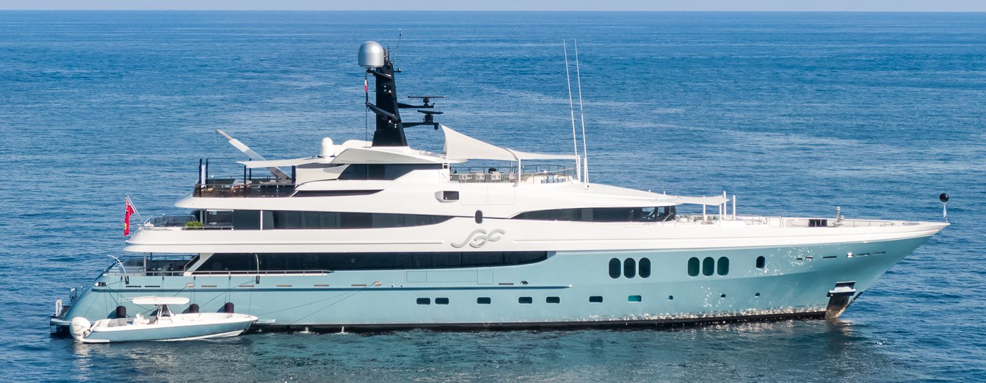 Abeking & Rasmussen superyacht Scott Free at anchor side view 