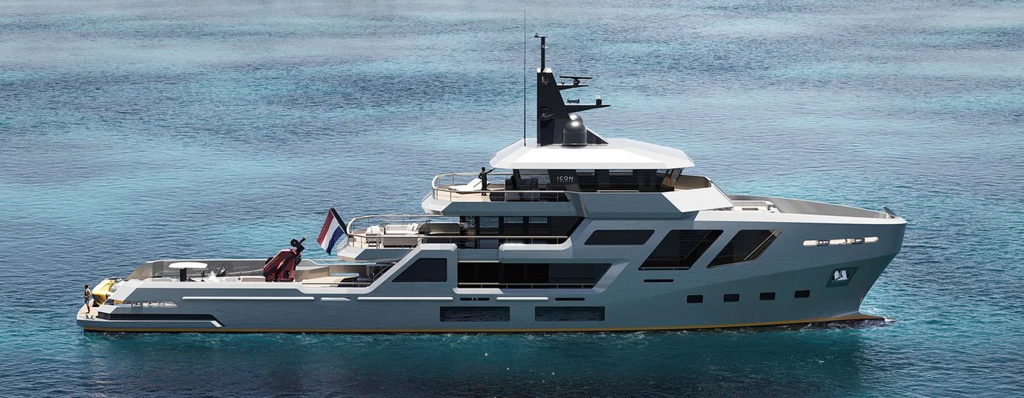 Rendering of explorer yacht concept Mission M under way 