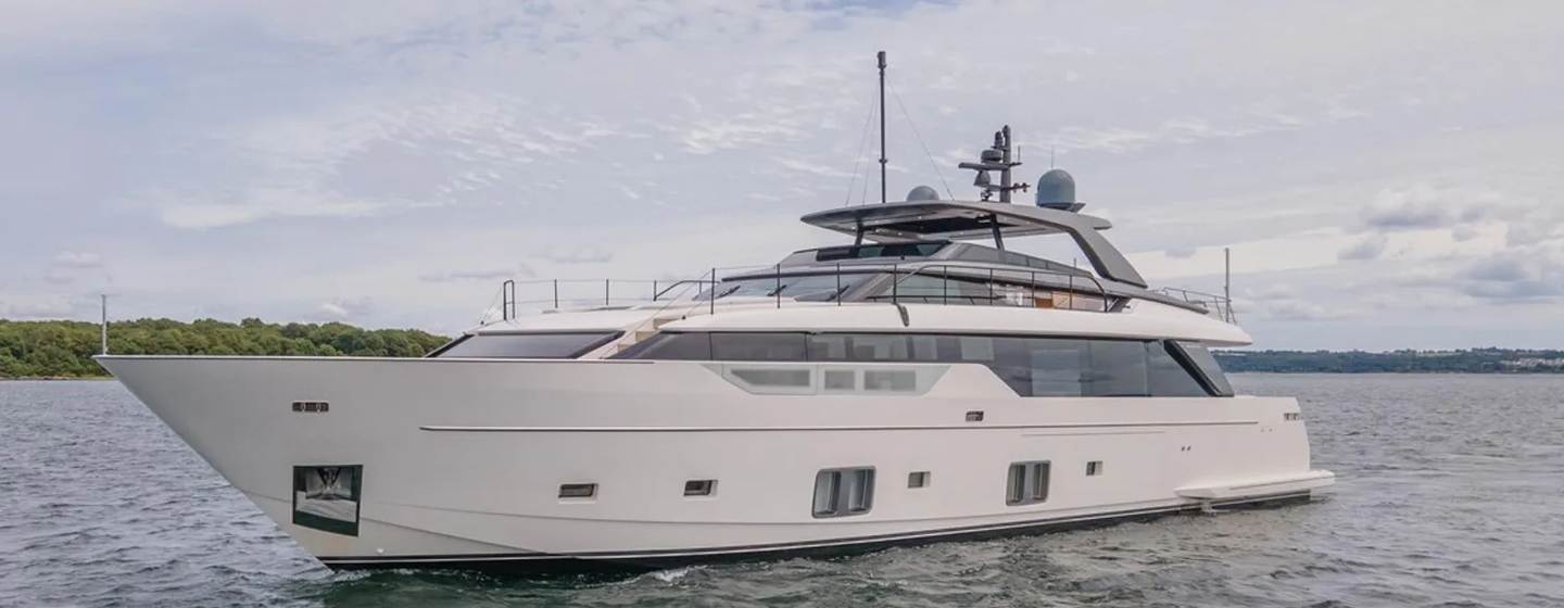 Sanlorenzo superyacht Our Aleph at anchor side view 