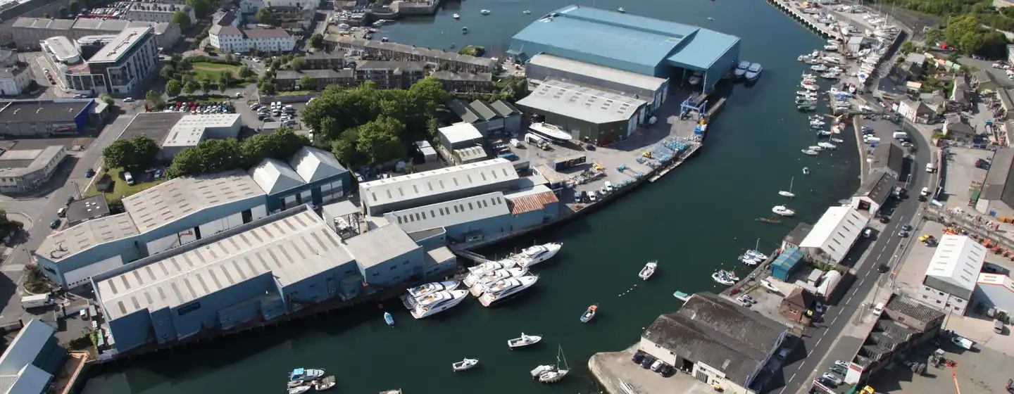 Overview of Princess Yachts shipyard 
