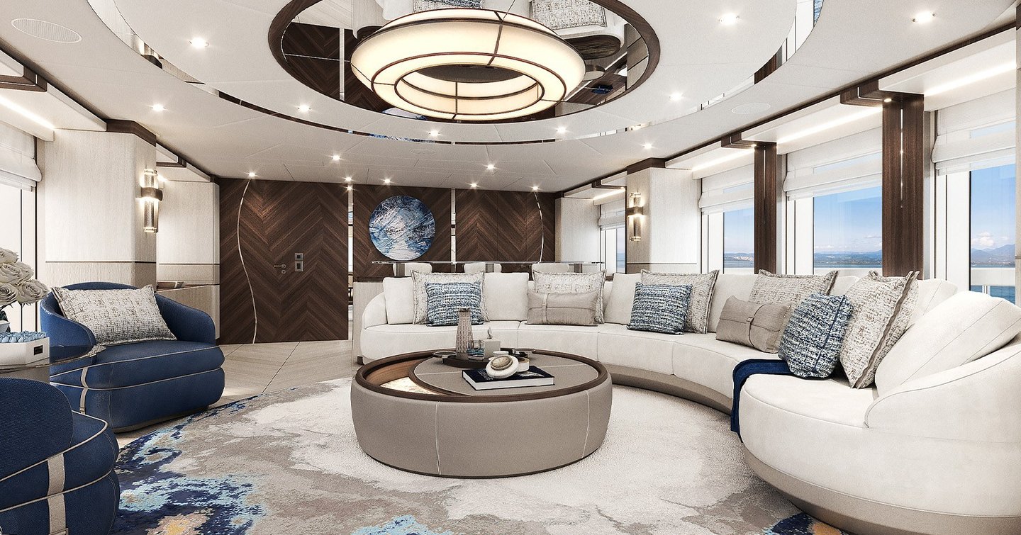 Heesen superyacht Project Sophia main saloon lounge 