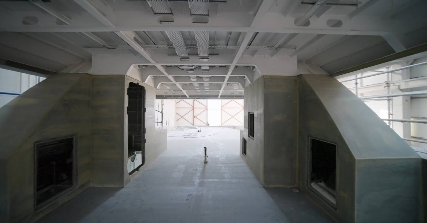 Bering 125 Explorer Yacht flybridge under construction 
