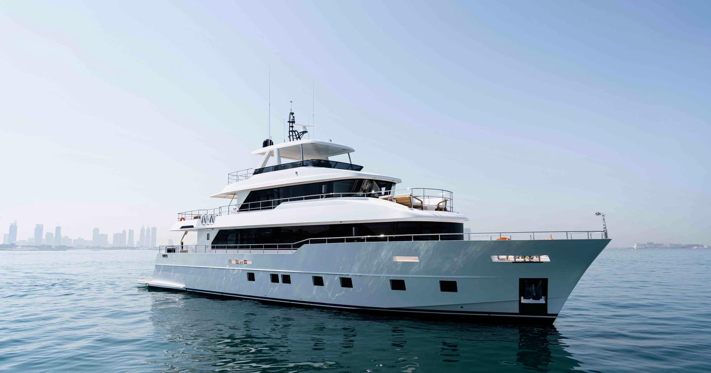 Nomad 101 superyacht at anchor