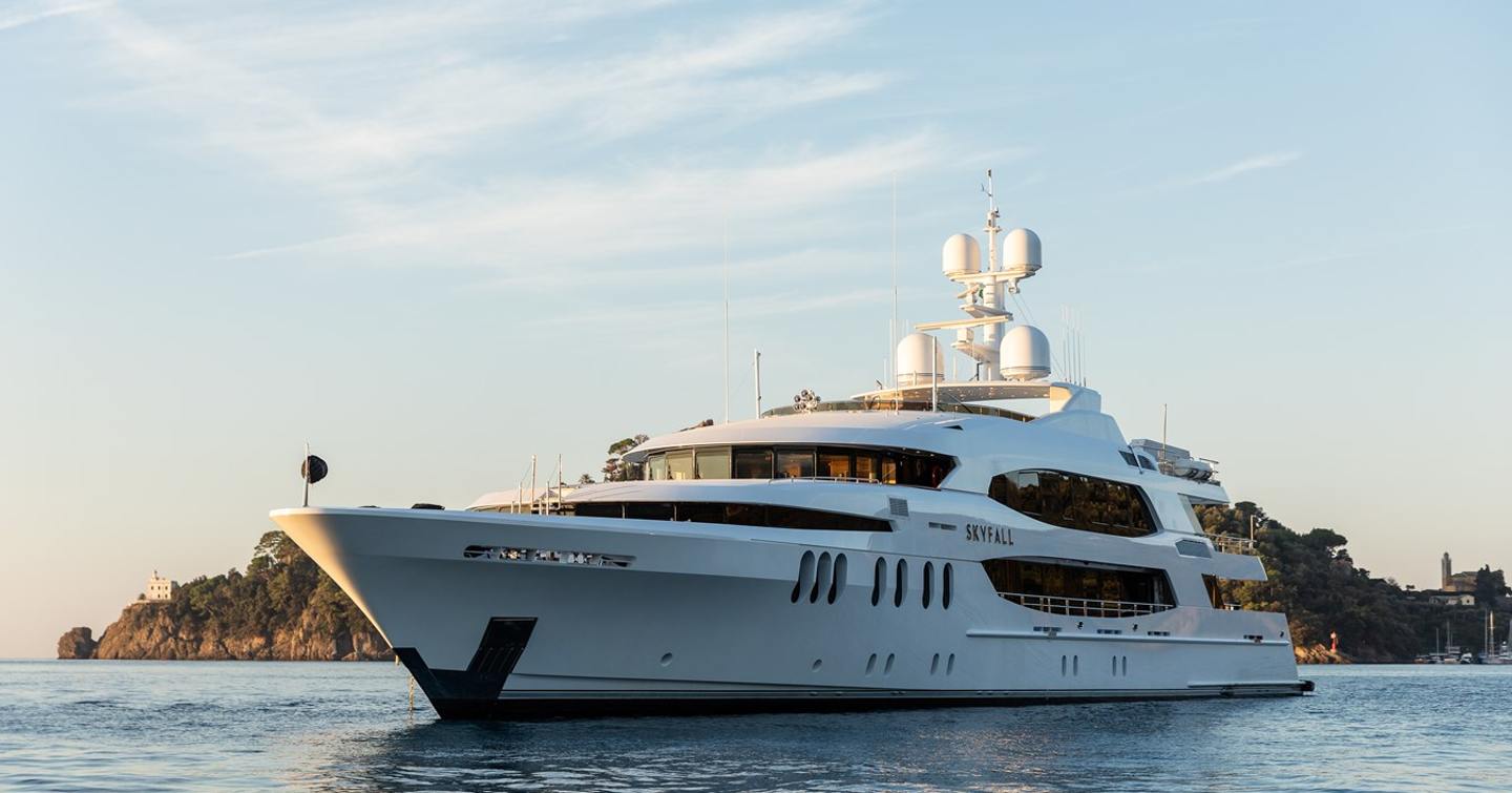 Superyacht Skyfall  at anchor 