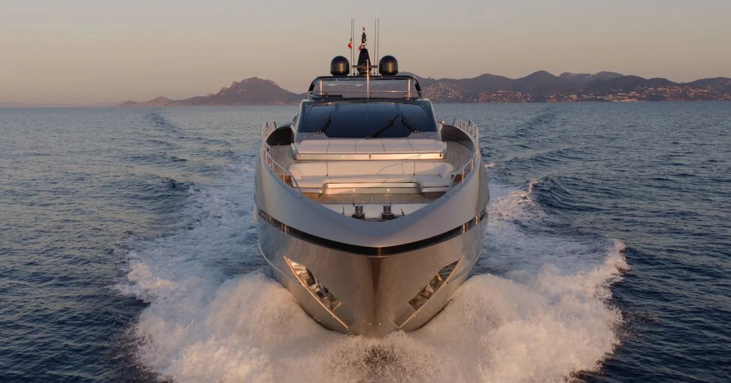  Riva motor yacht M underway bow view 