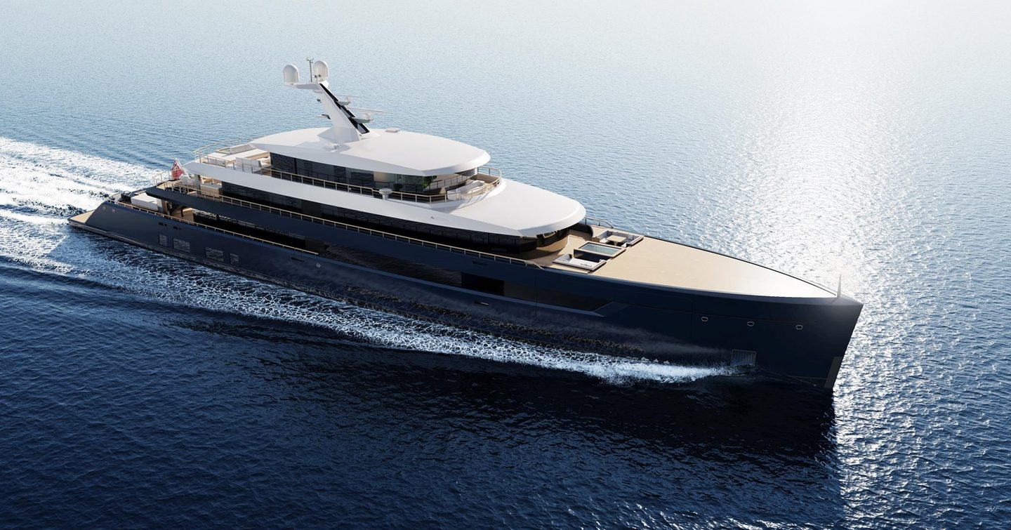 Superyacht ONE starboard side on water 