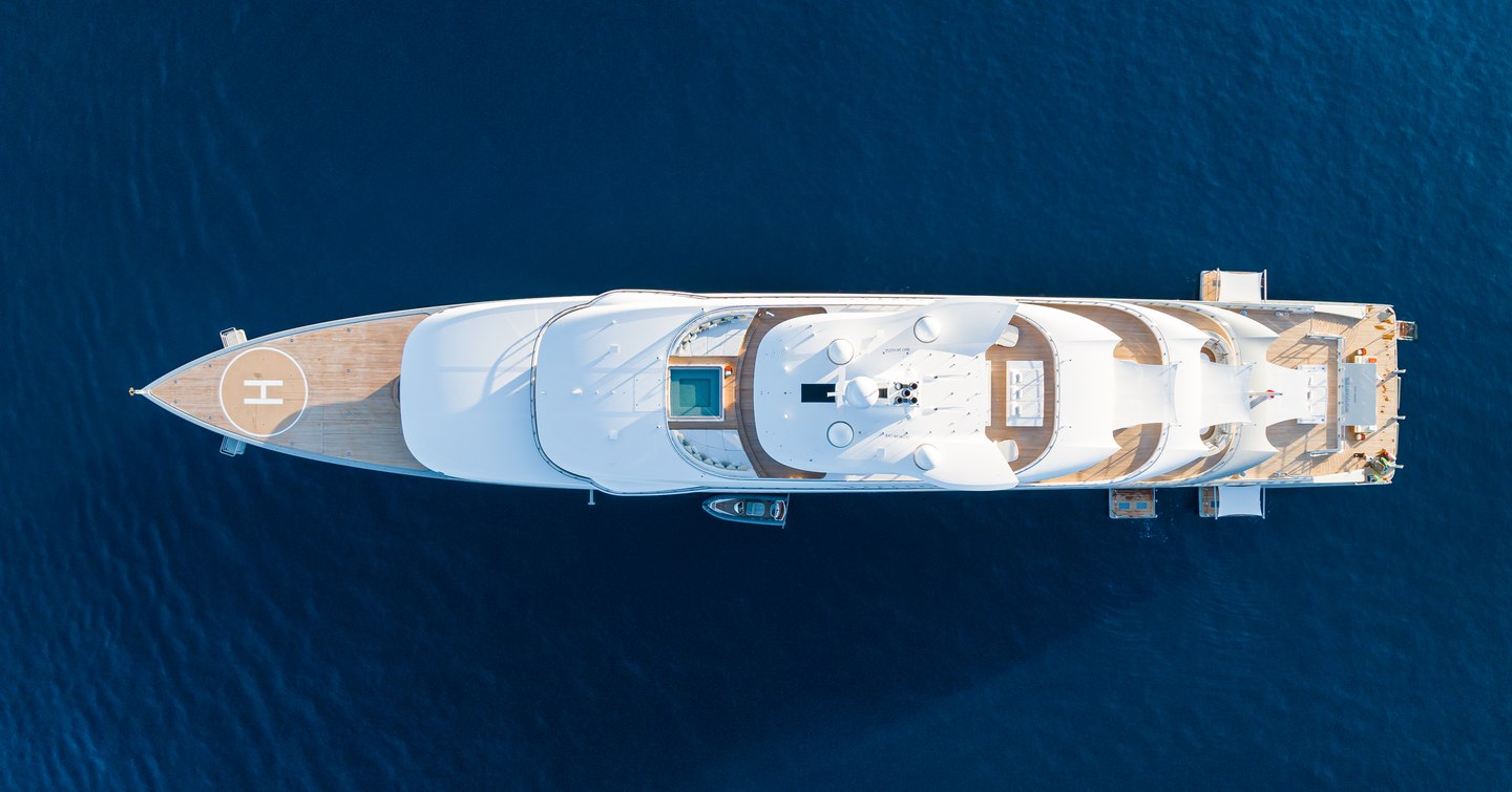 Aerial view of Superyacht Moonrise