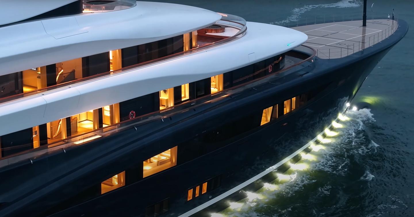 Superyacht BREAKTHROUGH close up superstructure