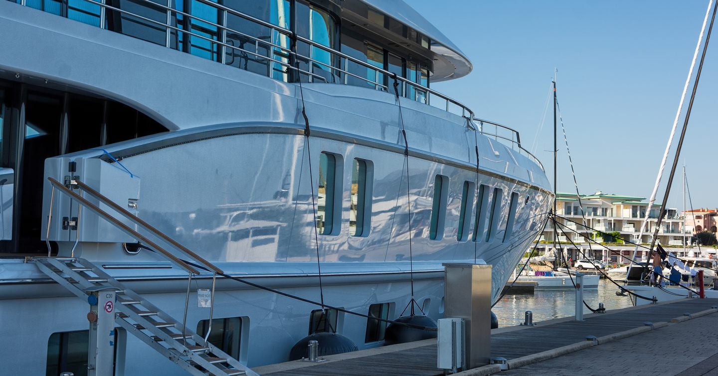 yacht moored alongside to at marina