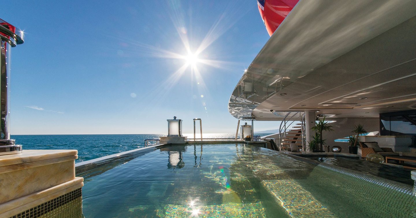 Superyacht I Dynasty aft deck infinity pool