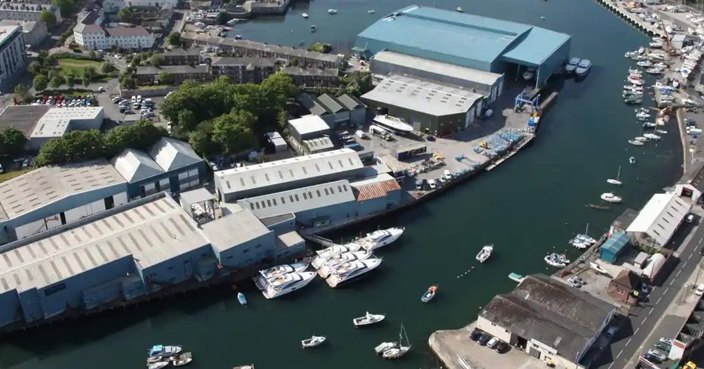 Aerial view of Princess Yachts shipyard