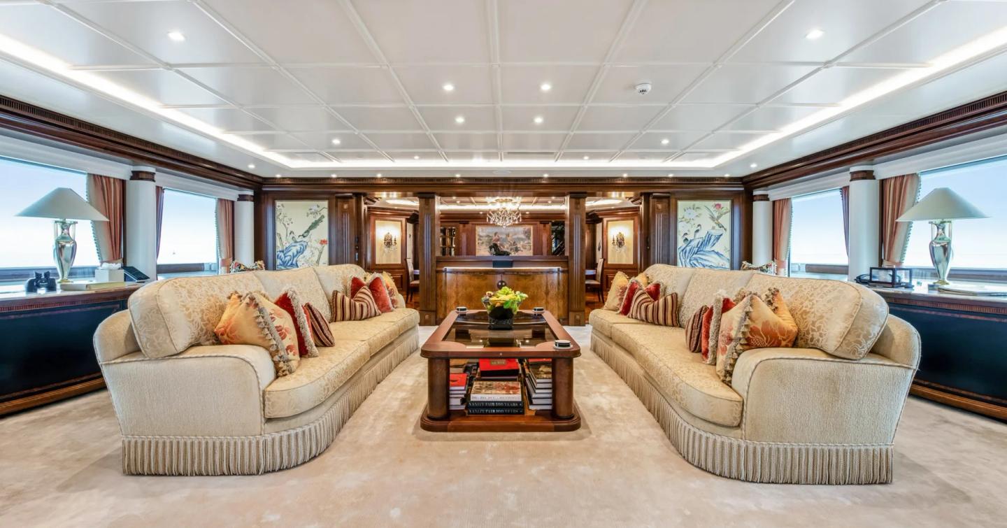 Amels superyacht Calypso main saloon lounge 