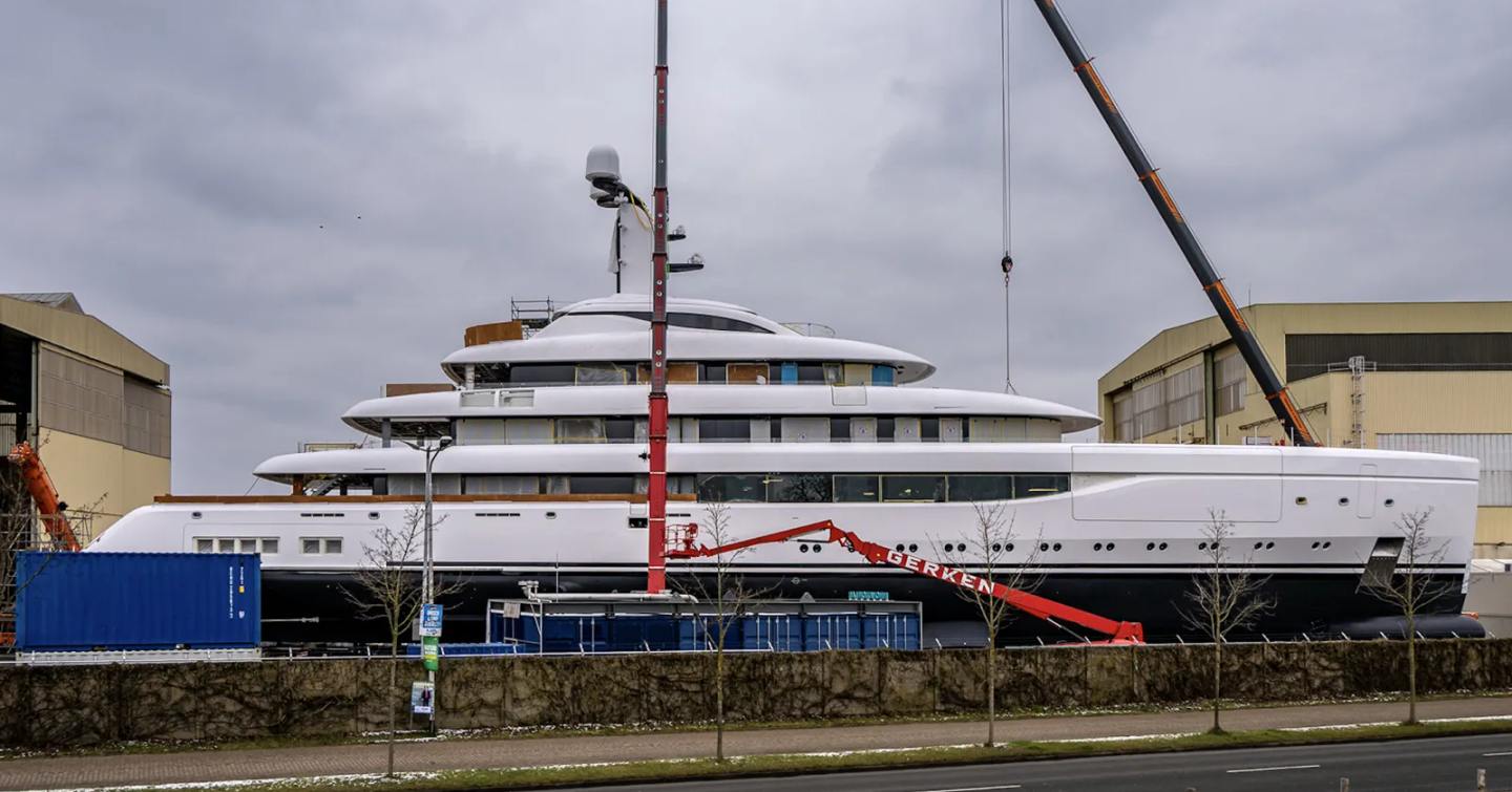 Superyacht Ac1 21 in the final stages of outfitting