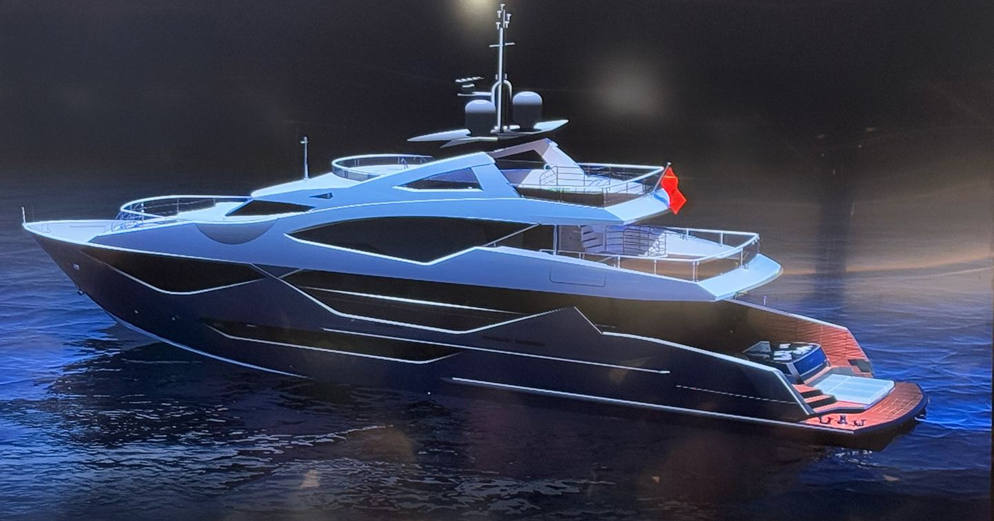 Sketch of Sunseeker 135 Yacht