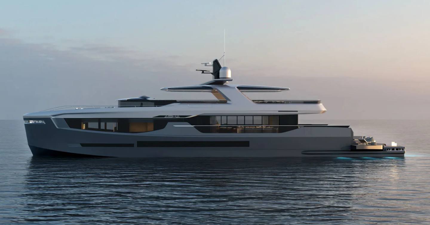 Rendering of superyacht Aisha 