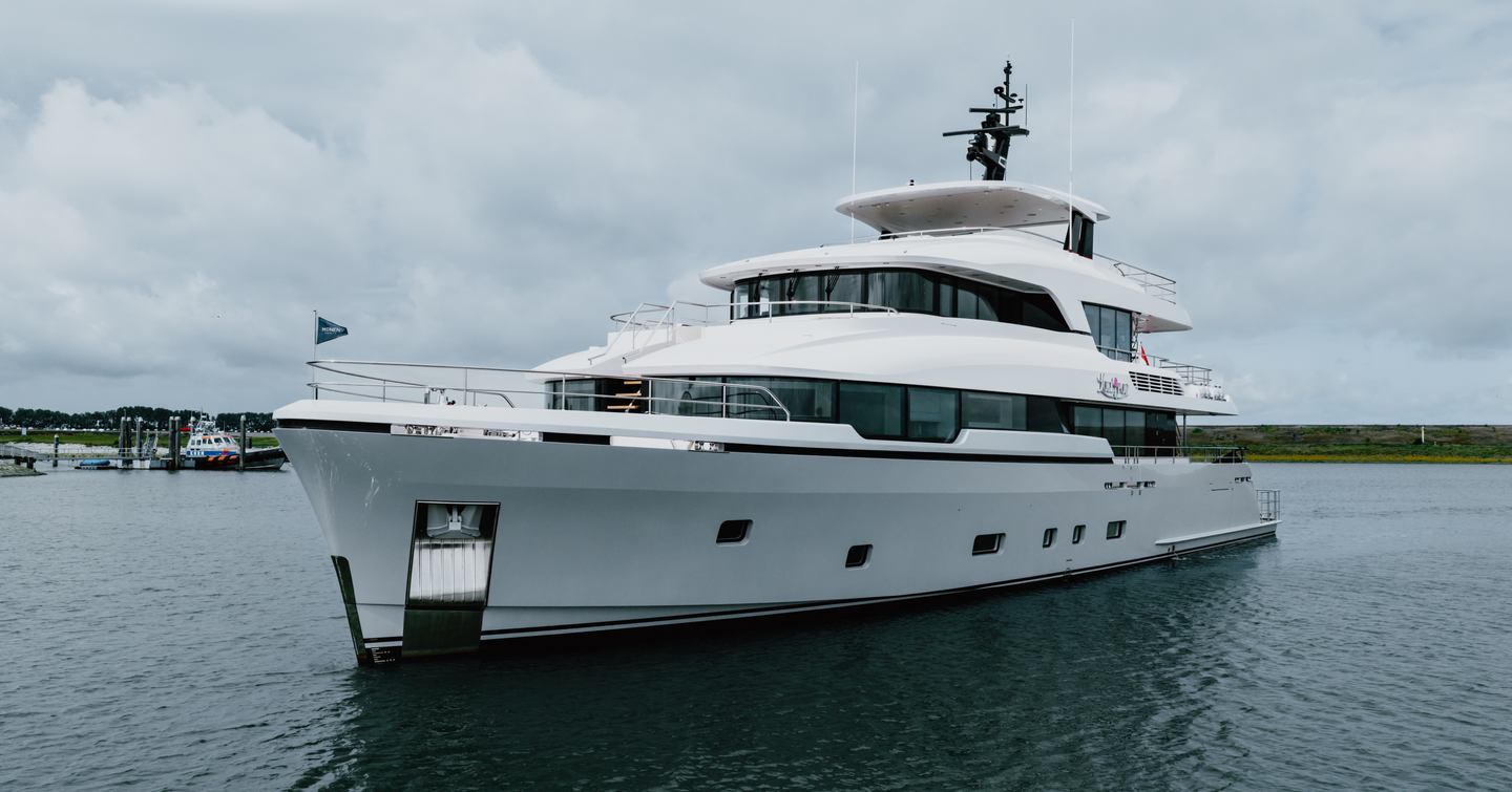 Moonen 122 Martinique Superyacht Lollipop at anchor 