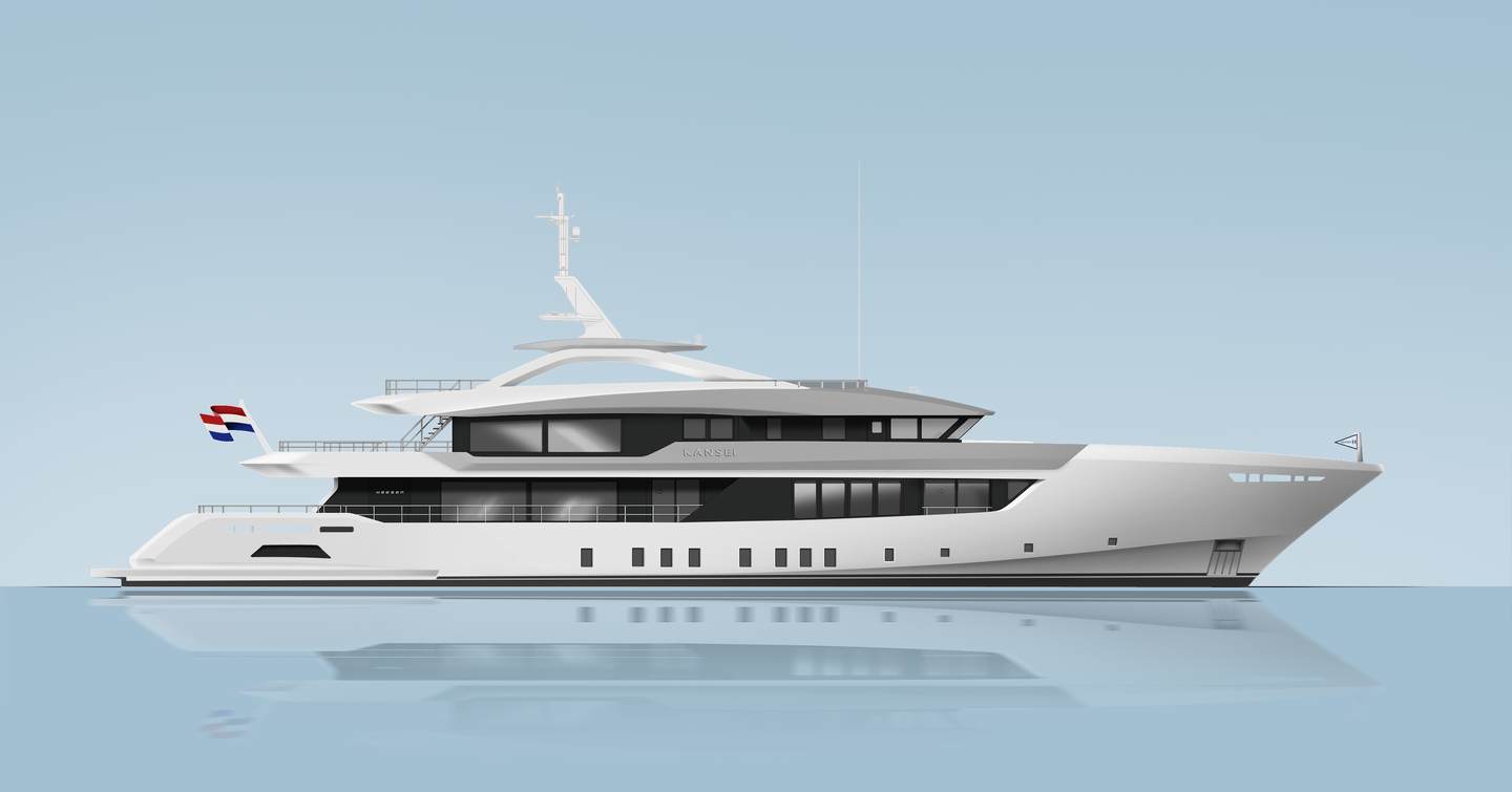 rendering of superyacht Project Kansei