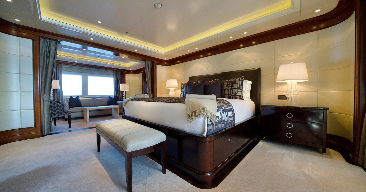 Benetti superyacht Mega Global III master cabin with window 