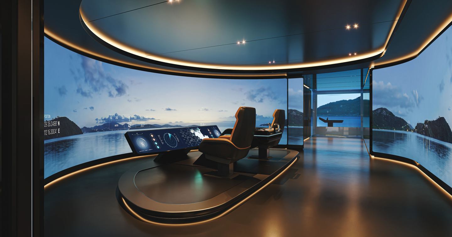 Feadship Concept HIVE - CommandCenter - Evening