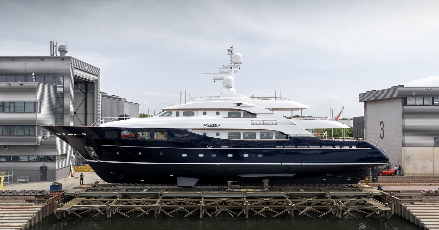 Royal Hakvoort Superyacht Awatea at relaunch post re-fit 