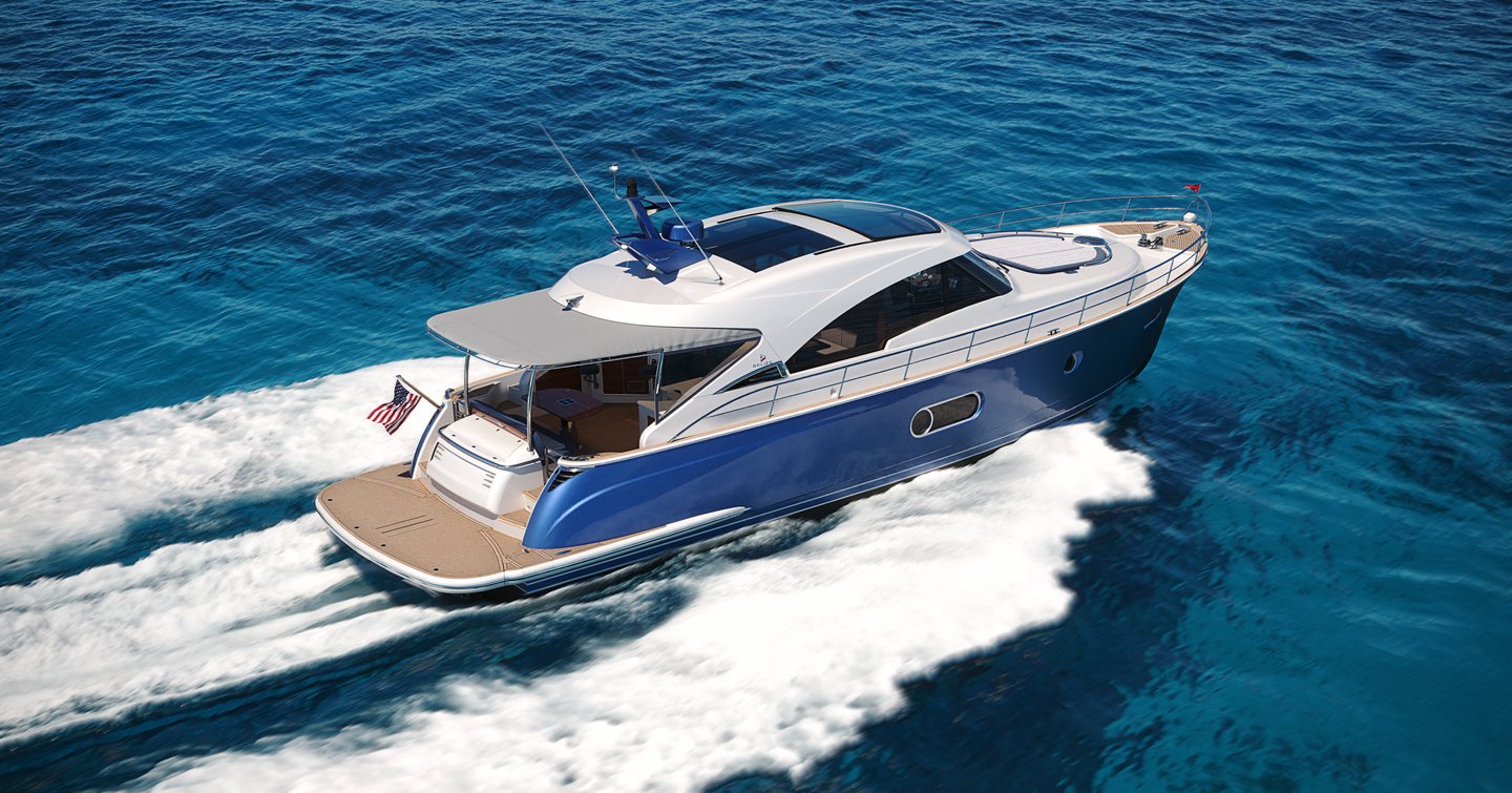 Riviera Belize 55 Sedan boat under way 
