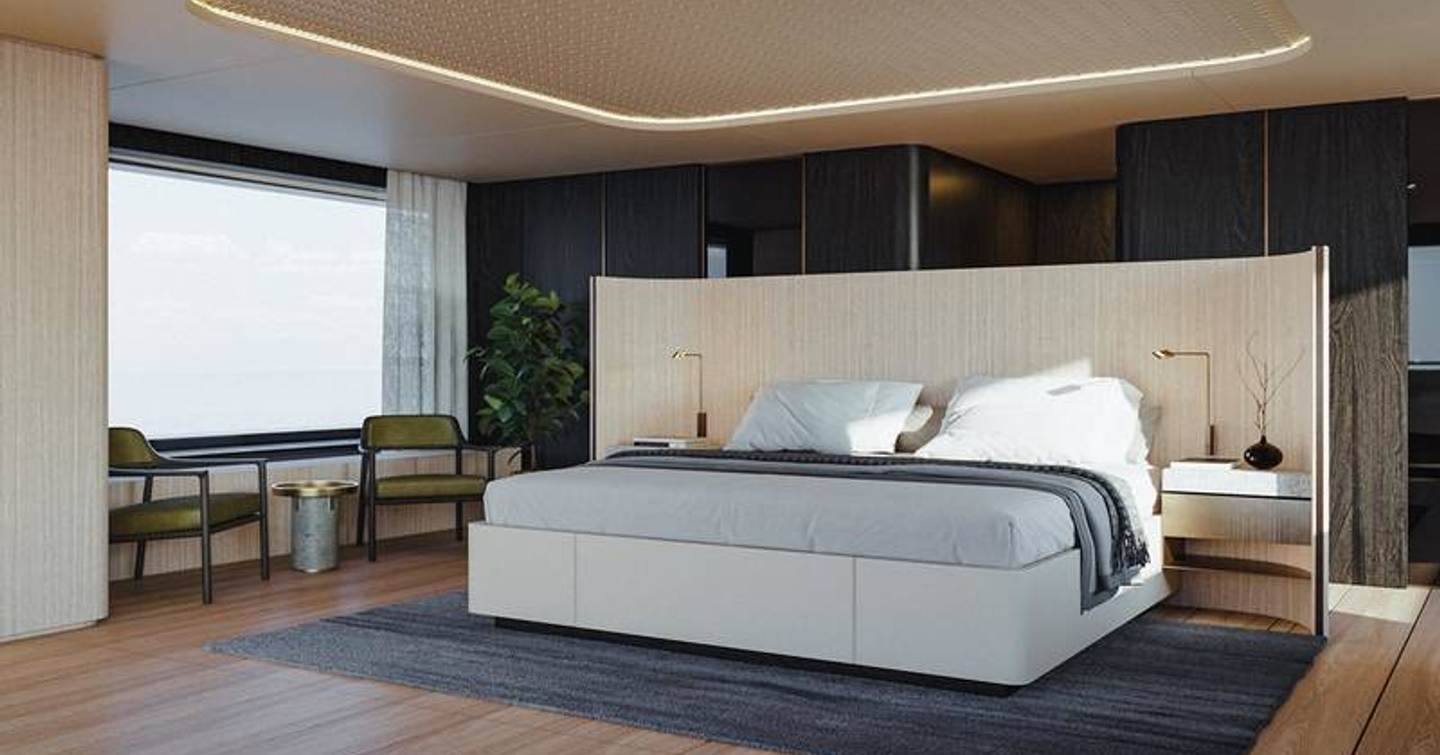Rendering of Benetti B.Yond 57M superyacht master cabin