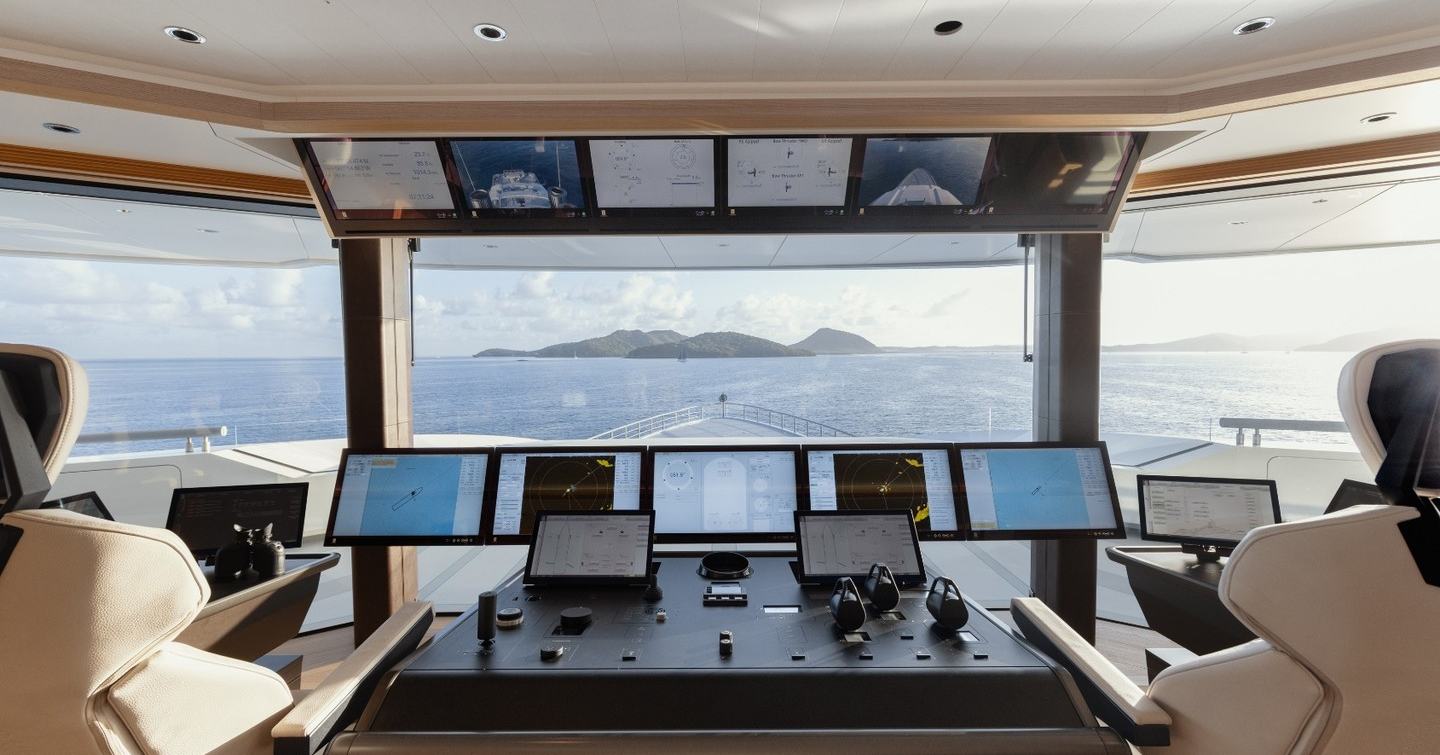 Oceanco superyacht Leviathan pilothouse and helm stations