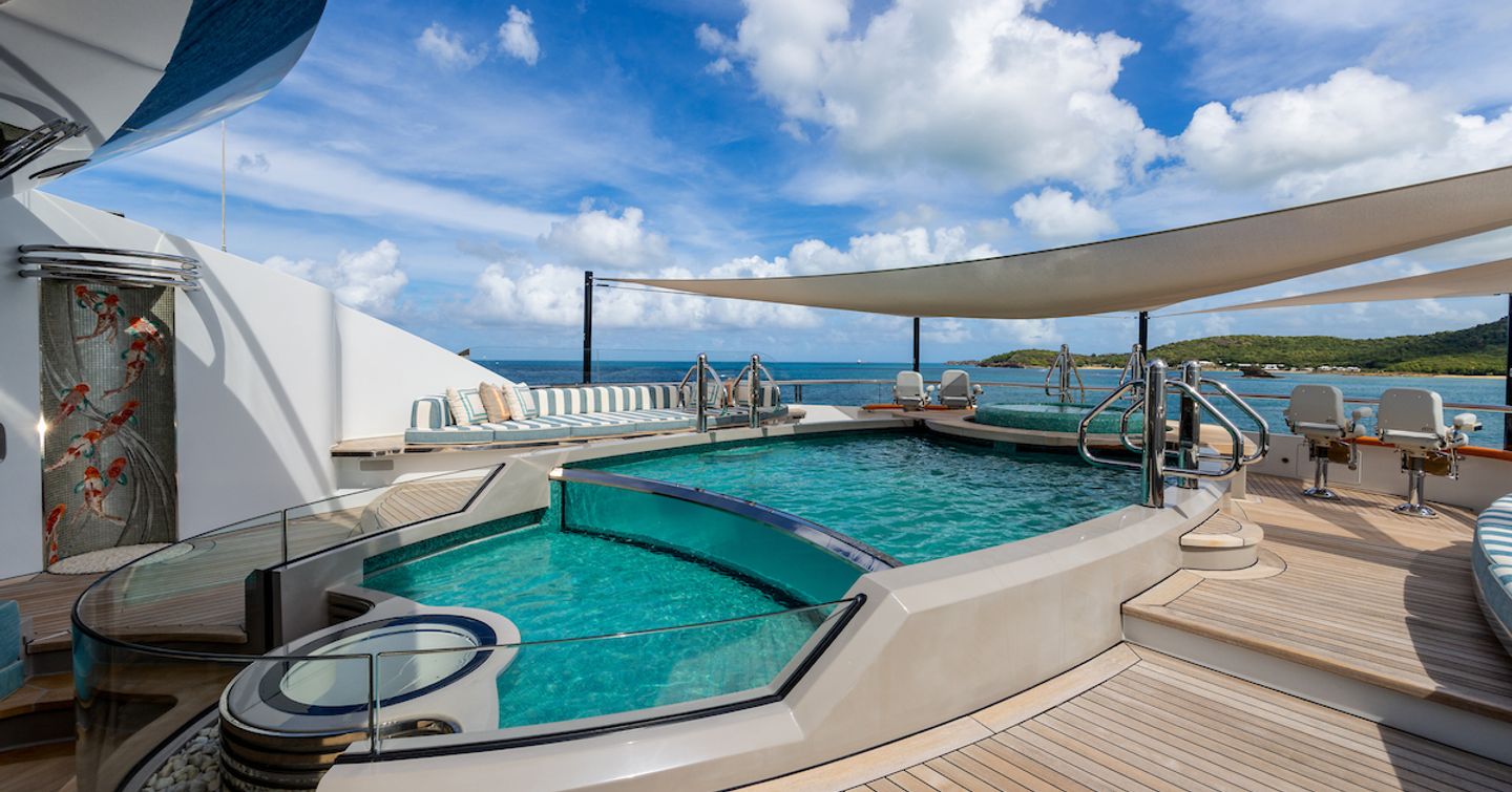 Lürssen superyacht Whisper sundeck pool 