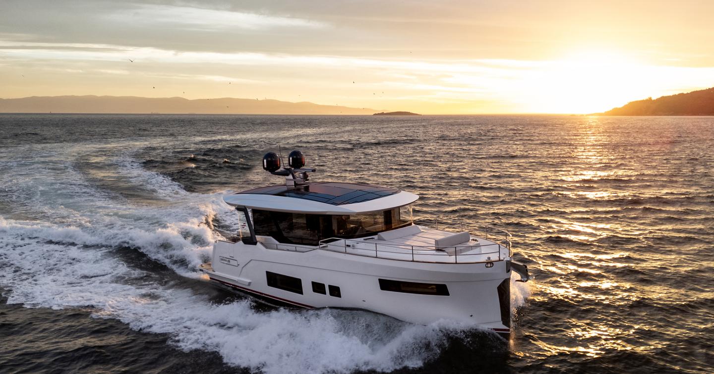 Sirena  48 Coupe version at sunset 