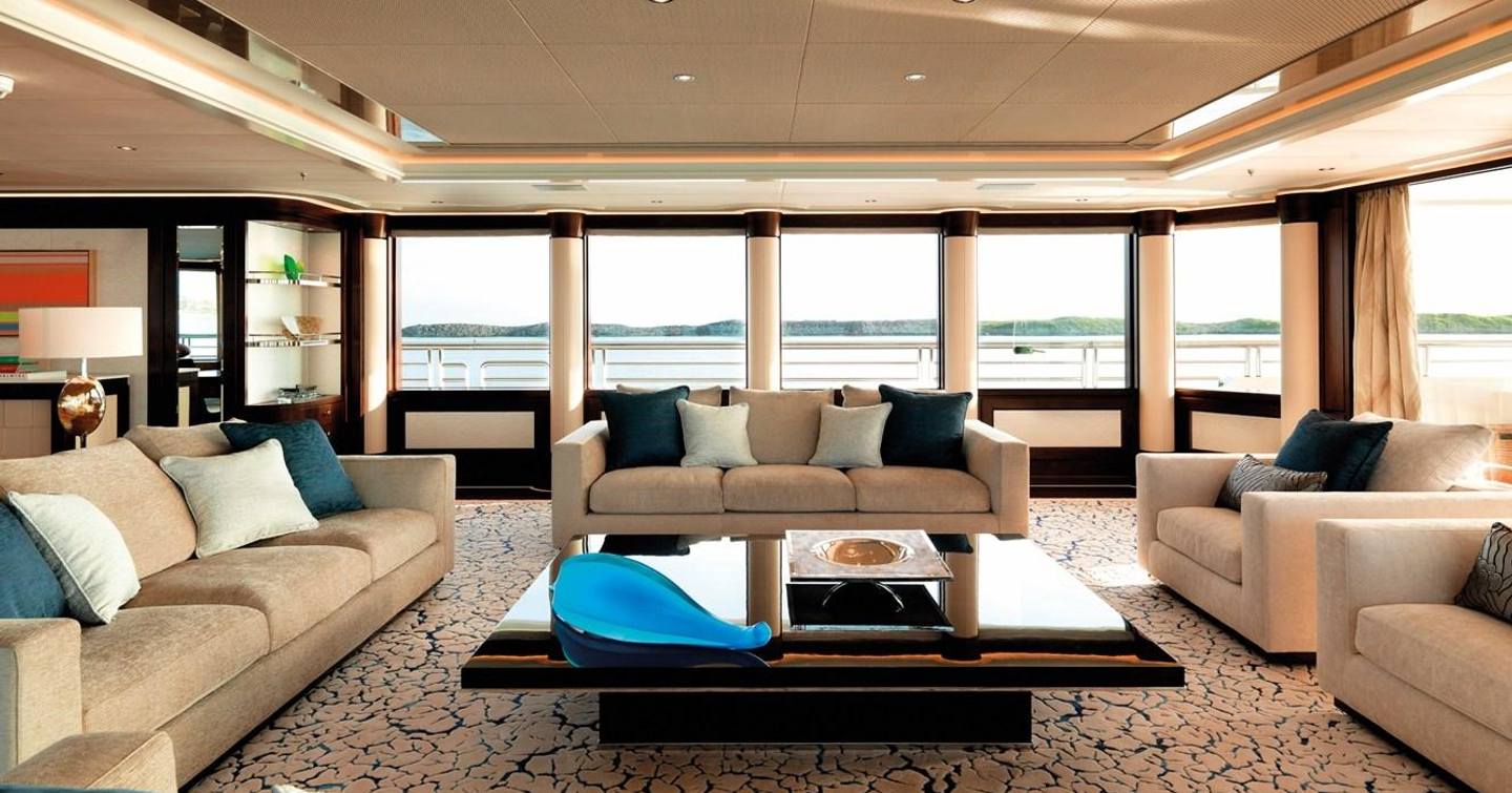 Royal Hakvoort superyacht Jubilee main saloon lounge area 