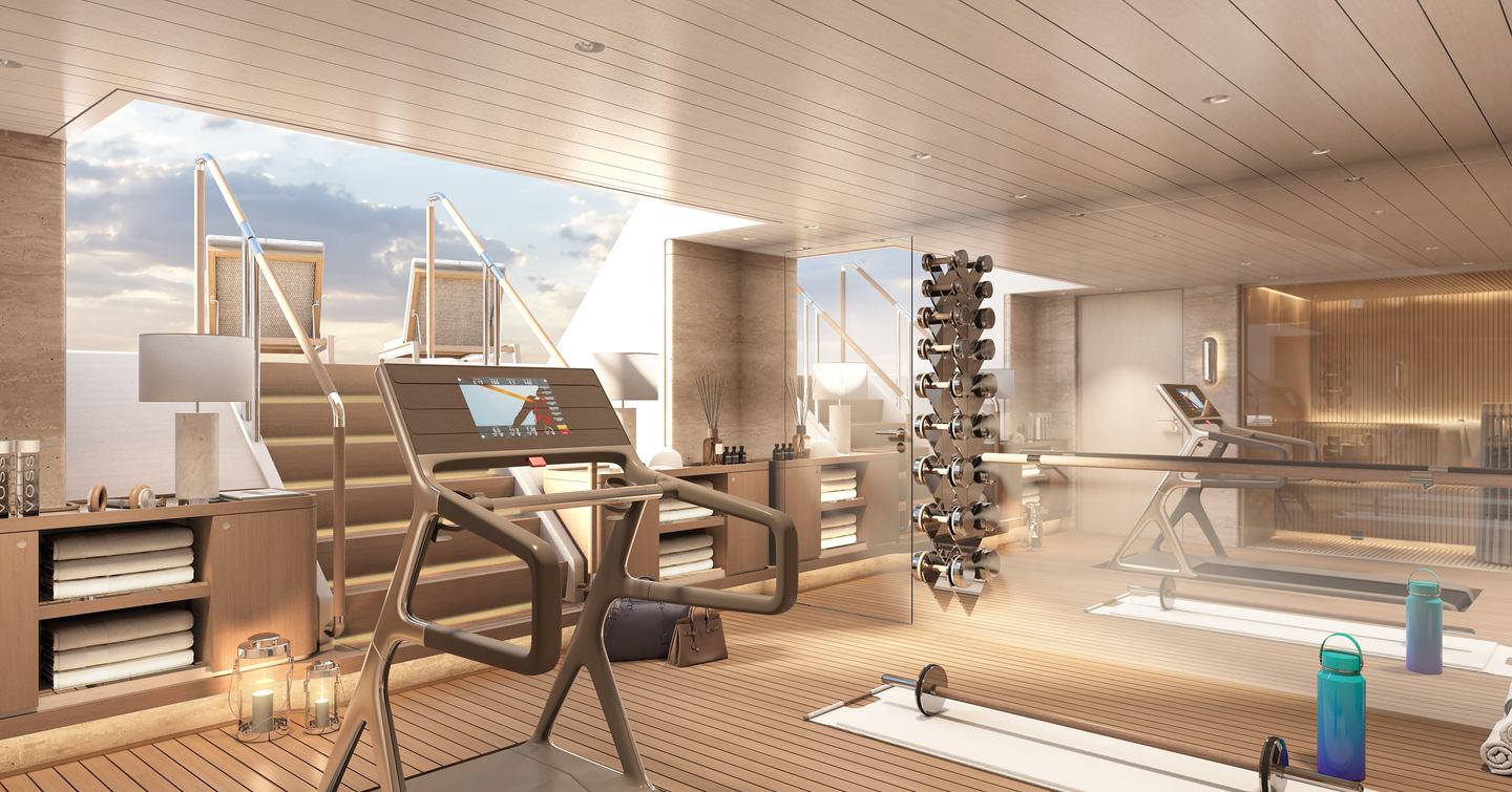 Rendering of superyacht Amels 6007 gym 