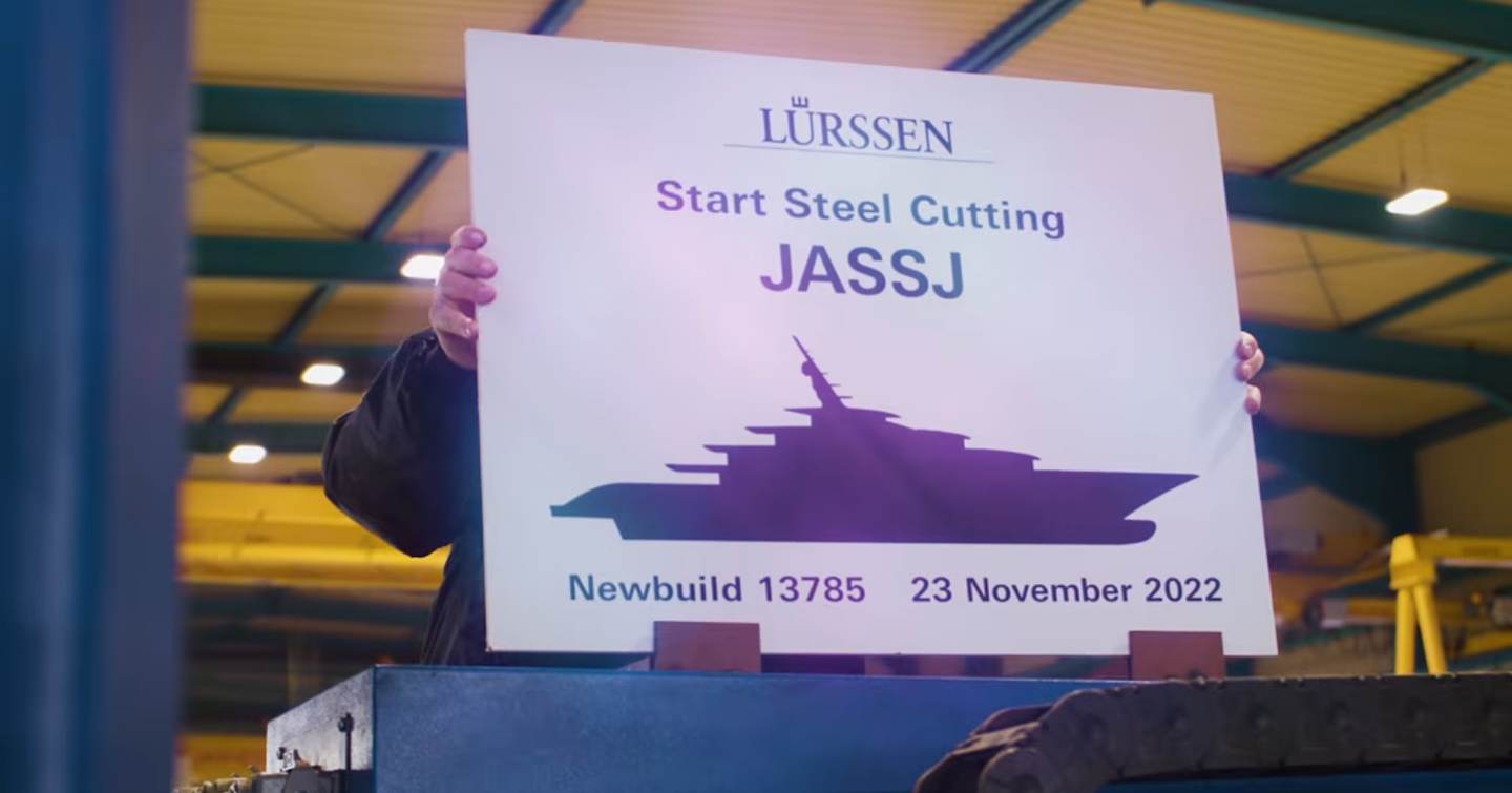 Lürssen superyacht Nixie steel cutting announcement 