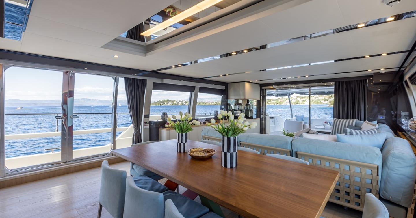  Motor Yacht Katariina X0's main saloon dining area 