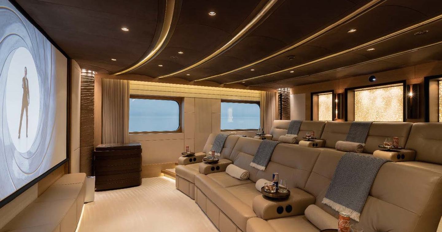 Superyacht Here Comes The Sun's cinema with reclining seats