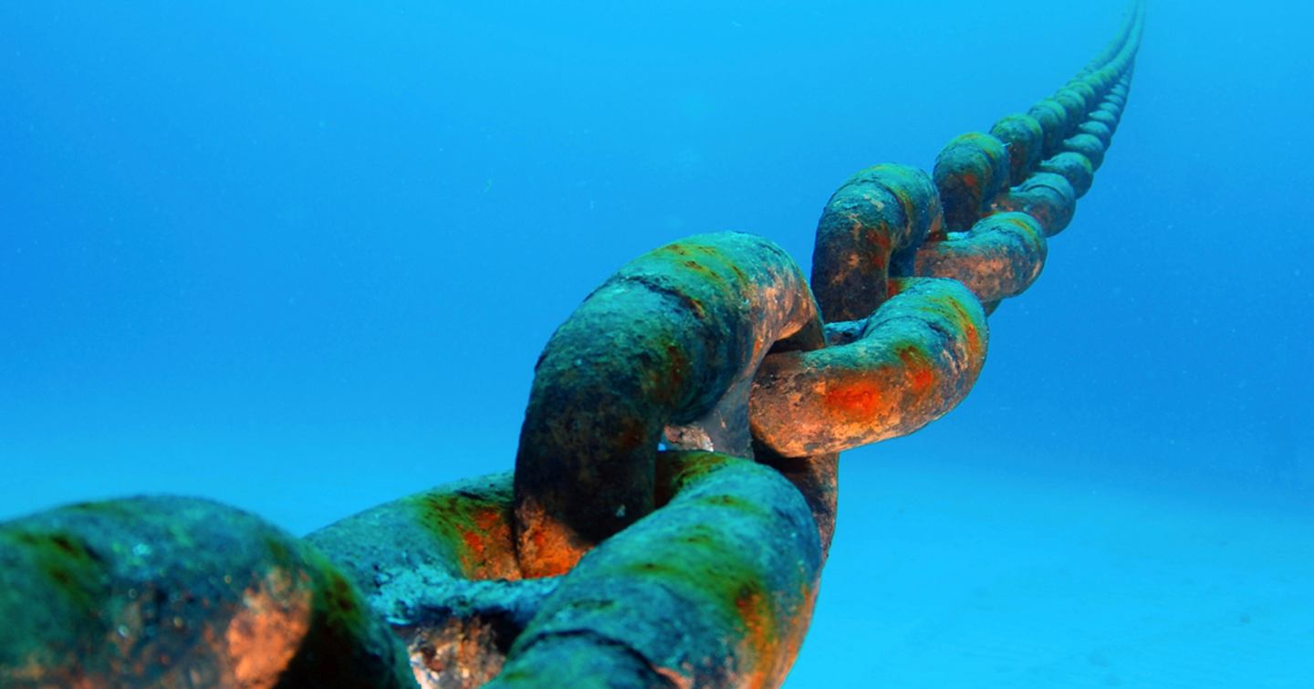 Anchor chain underwater 
