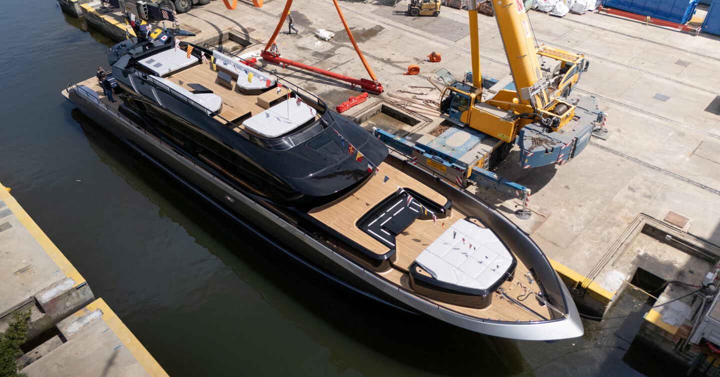 Second 34m AB110 Motor Yacht at launch
