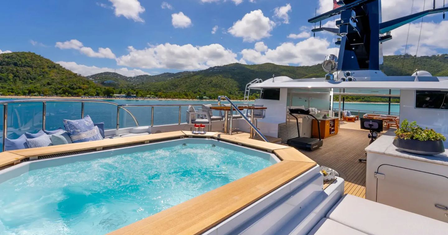 Abeking & Rasmussen Superyacht Scott Free upper deck jacuzzi