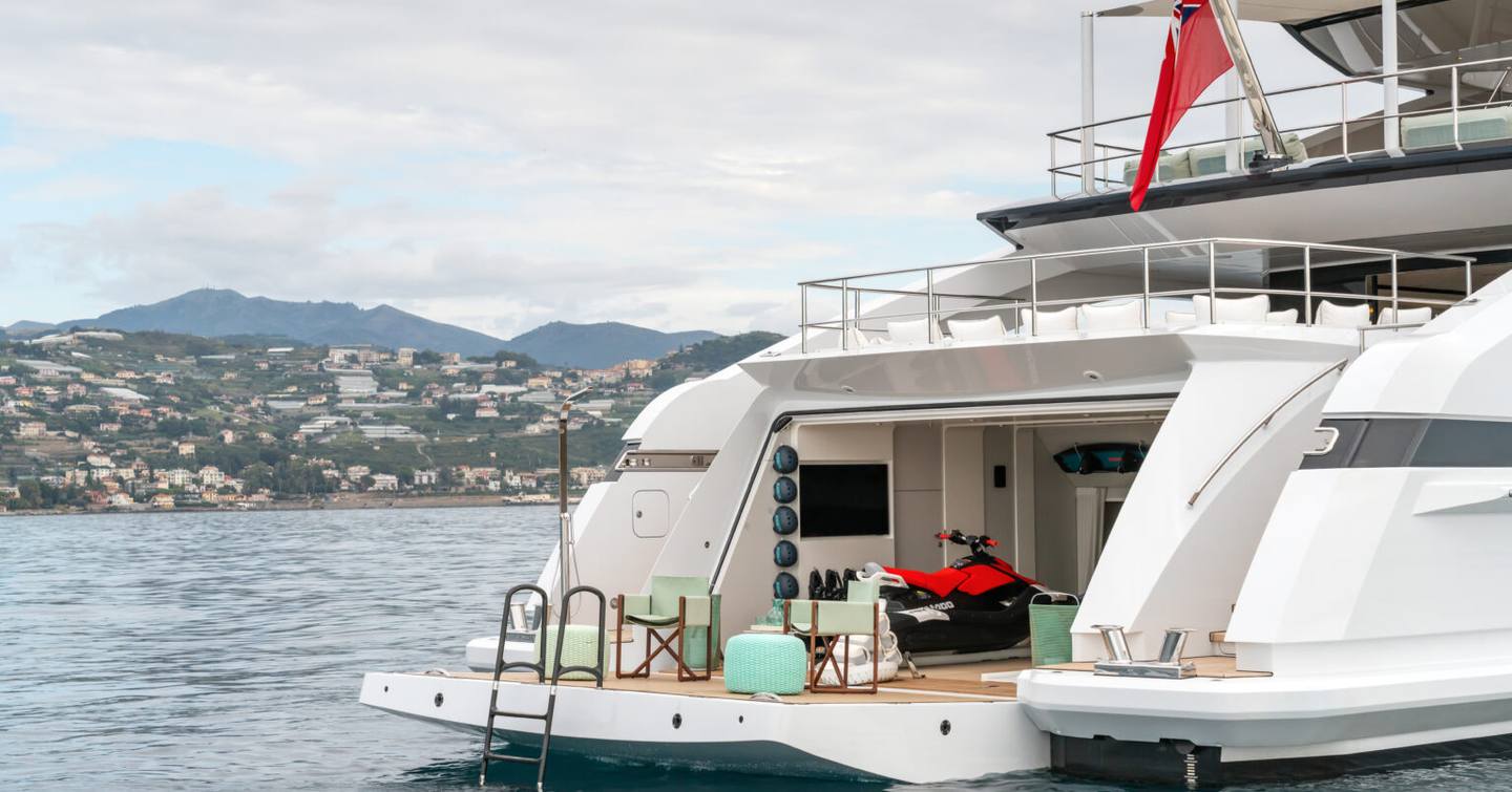 Motor yacht ALP's stern 