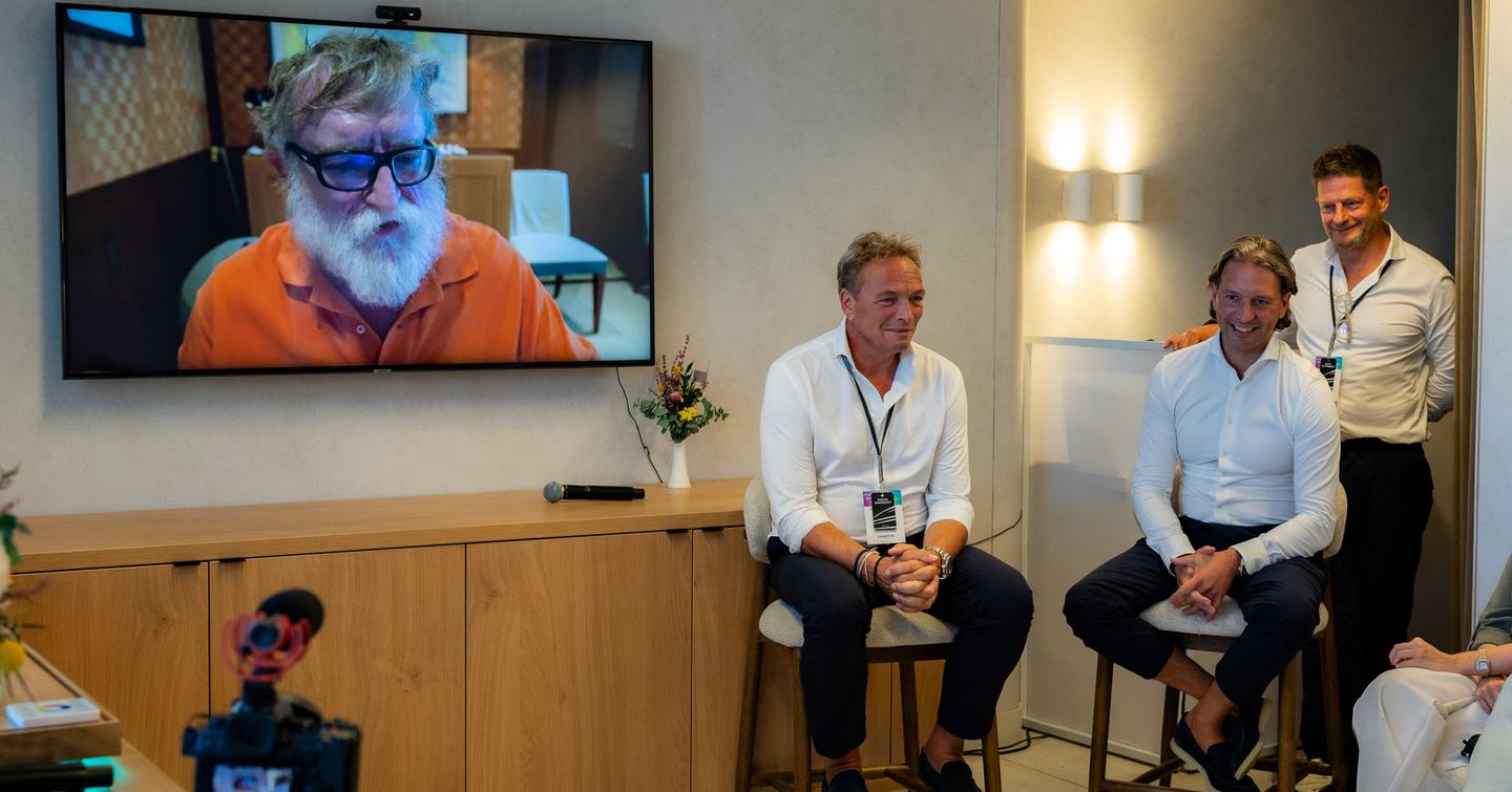 Gabe Newell on zoom at exclusive interview at the 2025 Monaco Yacht Show