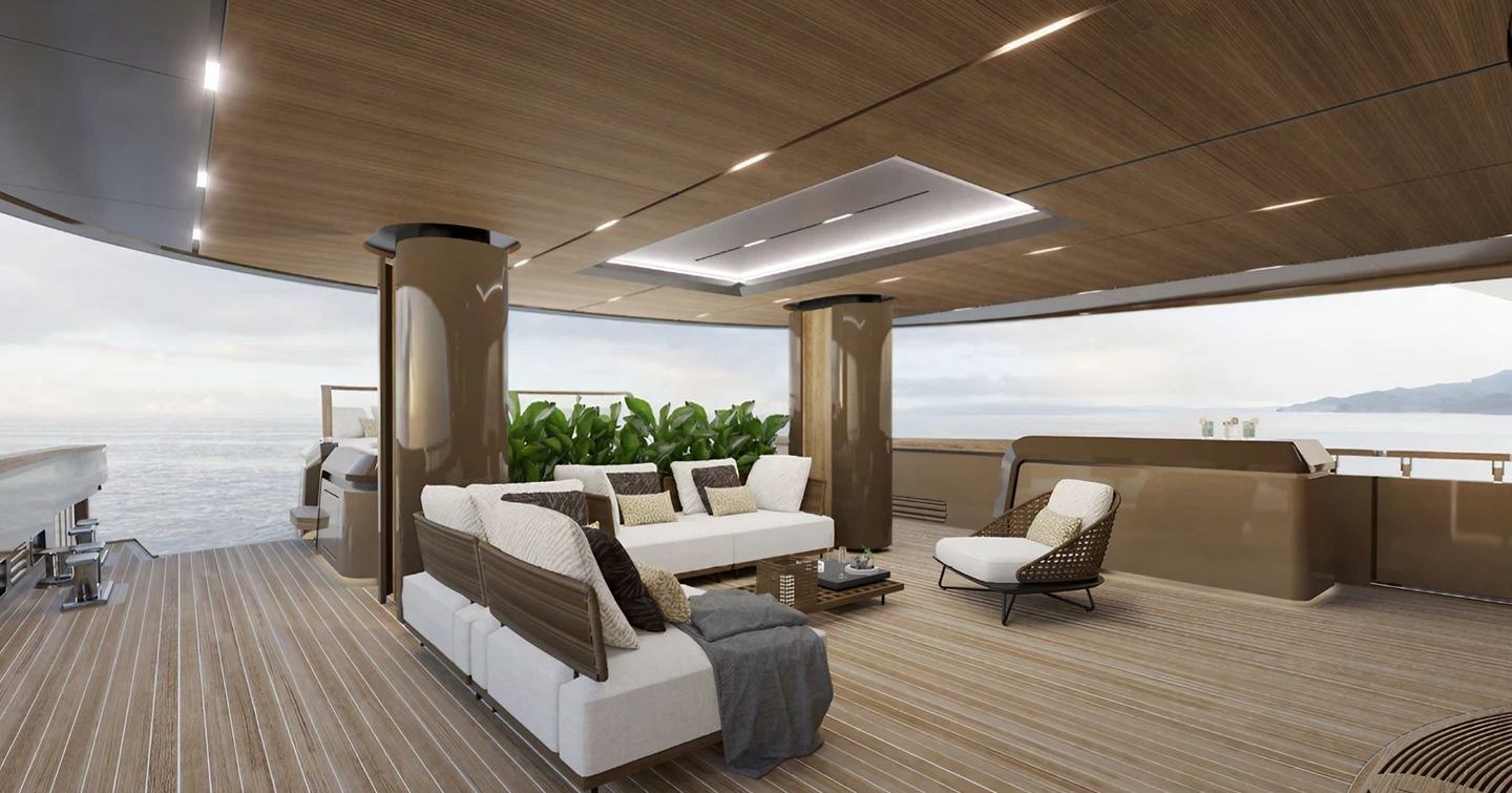 Exterior seating superyacht RAJA²