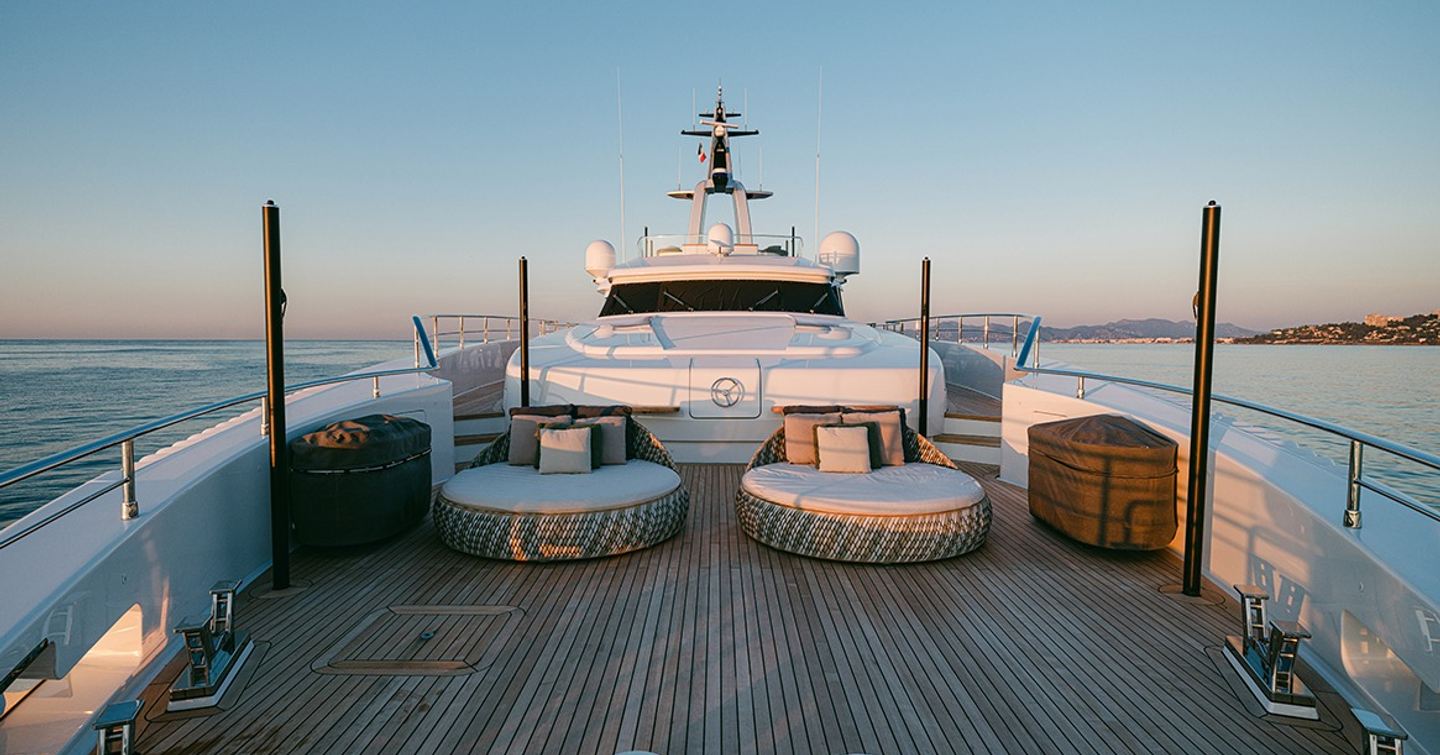 Superyacht Batarli's foredeck