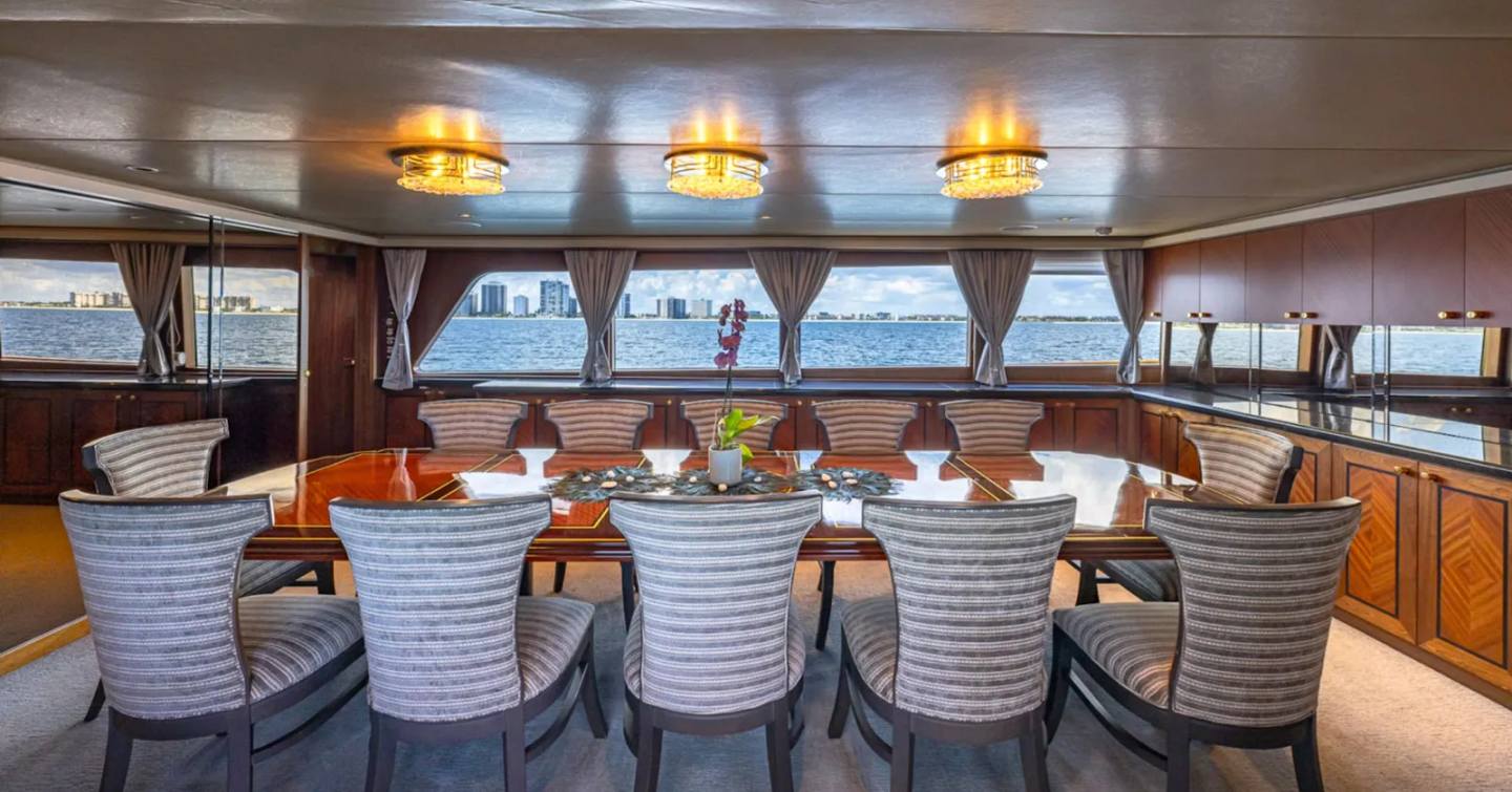 Motor Yacht Lady Sandals's interior dining table