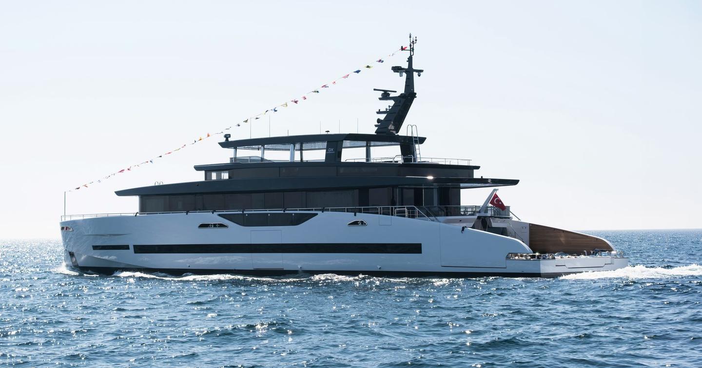 GX Superyachts First GX42 RPH underway side view 