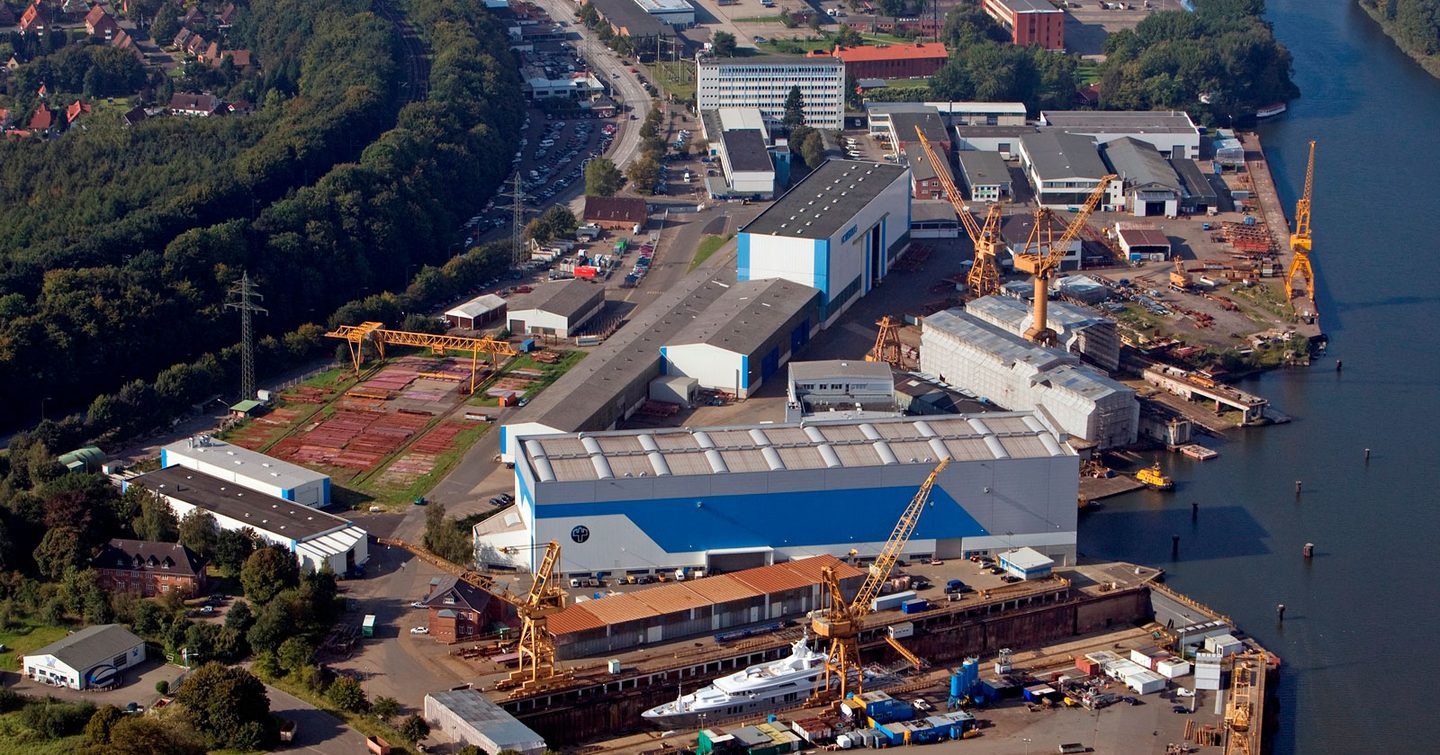 The Nobiskrug shipyard in Germany.