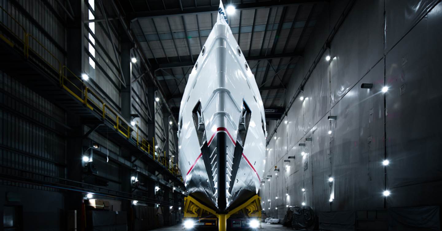 Bow of SY53 hull 3 before launch