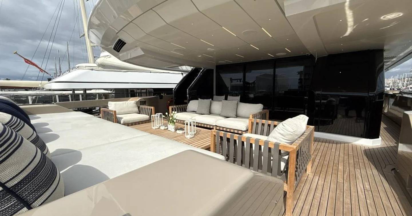  Sanlorenzo motor yacht Phoenician aft deck lounge 