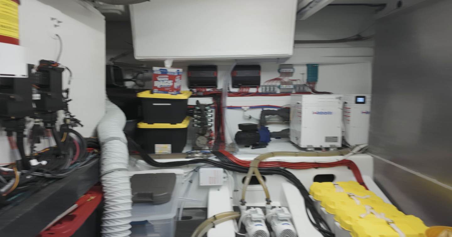 De Antonio D60 lazarette with generator, electrical systems and technical equipment