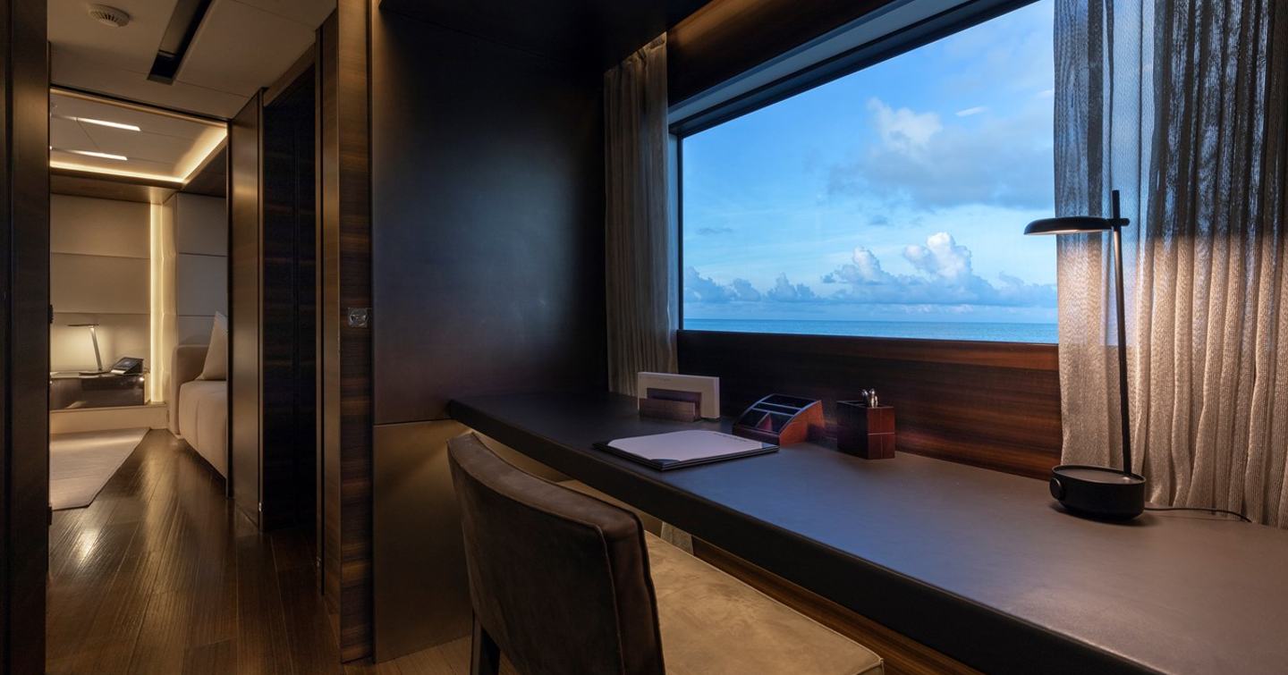 Superyacht Safe Haven master cabin office area 
