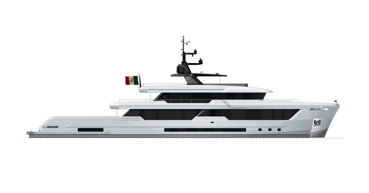Sketch of Columbus Yachts Crossover 47 superyacht